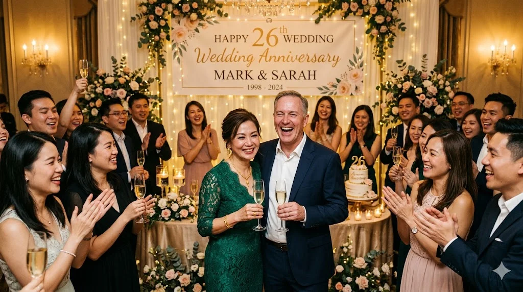 26th Wedding Anniversary Wishes for Friends