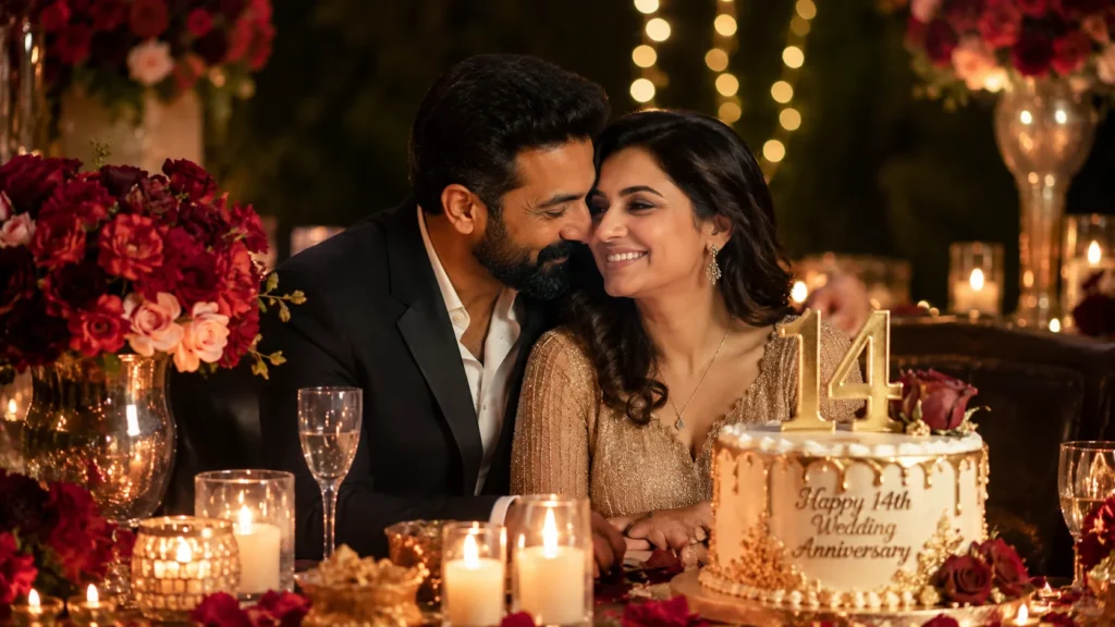 Cute and Fun 14th Anniversary Wishes for Wife