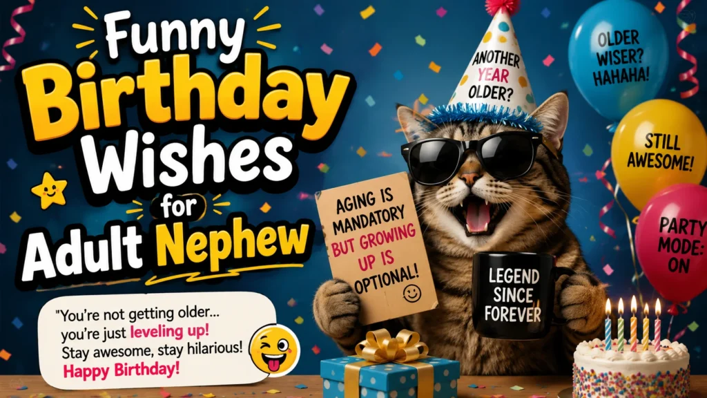 Funny Birthday Wishes for Adult Nephew
