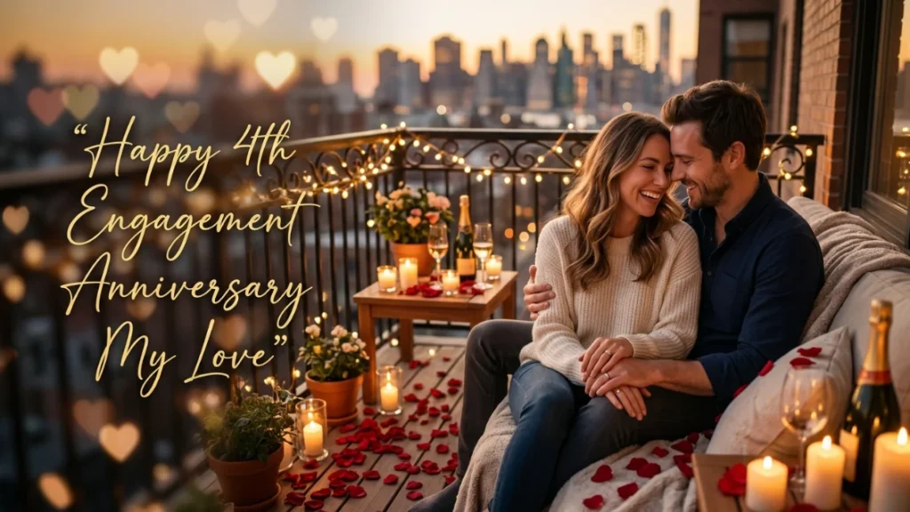 Romantic 4th Engagement Anniversary Wishes for Husband