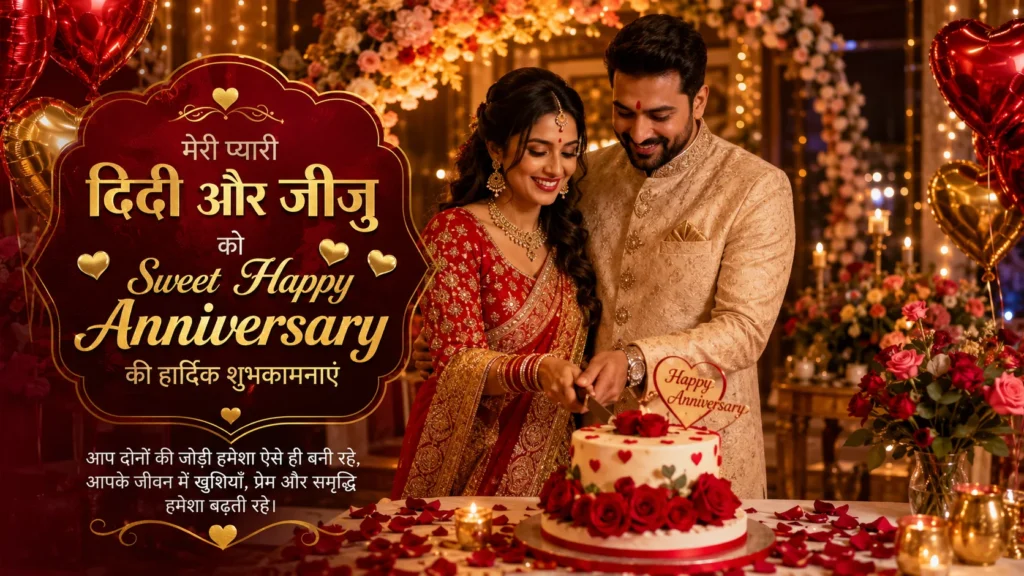 Sweet Happy Anniversary Wishes for Didi and Jiju in Hindi text