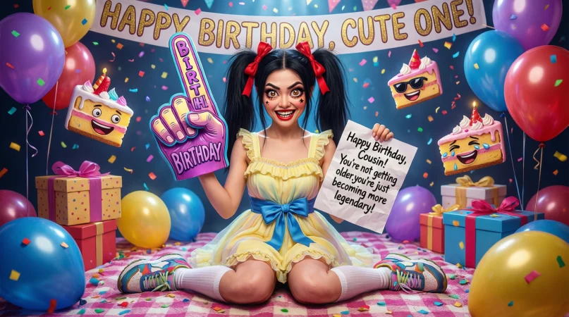 funny birthday wishes for cousin female