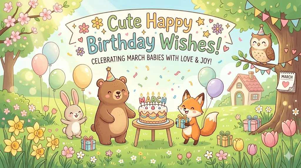 Cute Happy March Birthday Wishes