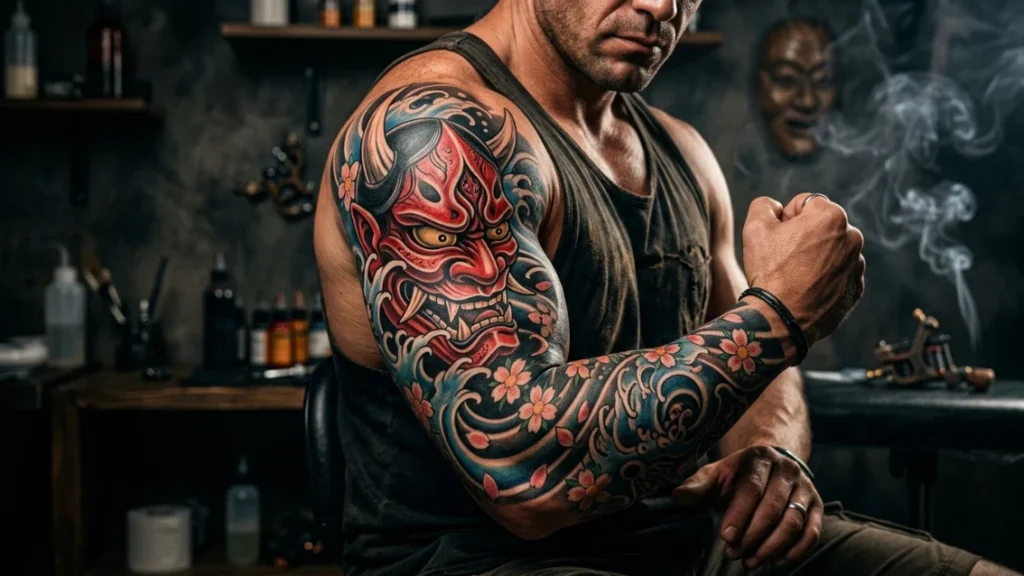 Symbolism Behind an Oni Mask Tattoo