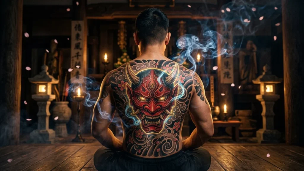 Spiritual Meaning of Oni Mask Tattoo