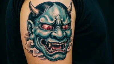 oni mask tattoo meaning