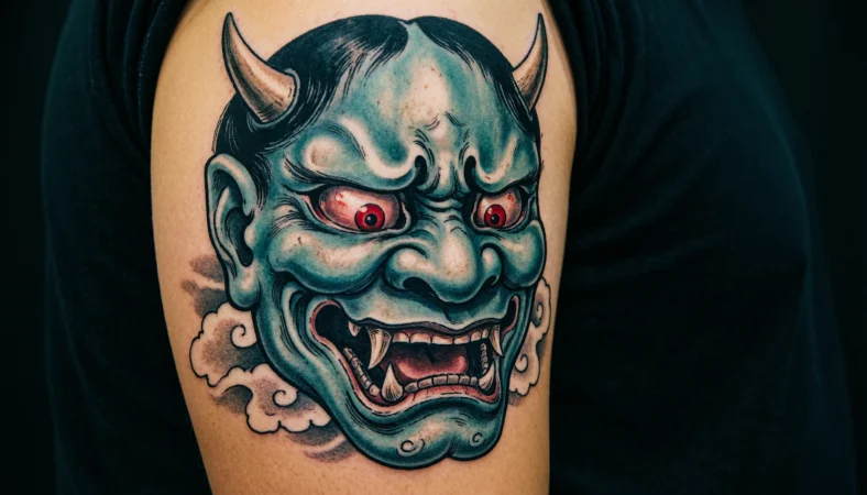 oni mask tattoo meaning