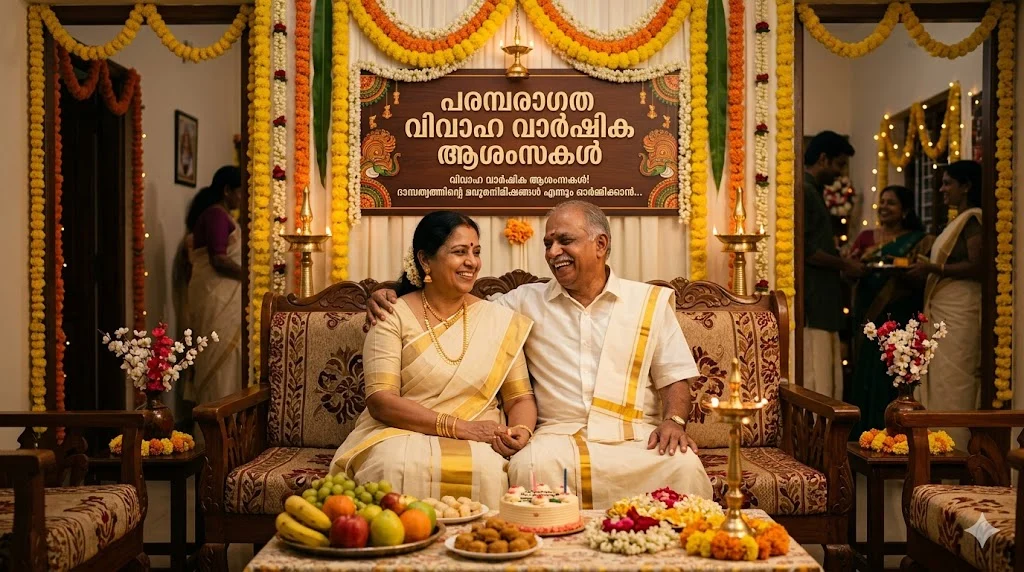 Traditional Wedding Anniversary Wishes in Malayalam