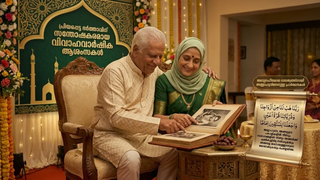 Islamic Wedding Anniversary Wishes for Husband in Malayalam with Duas