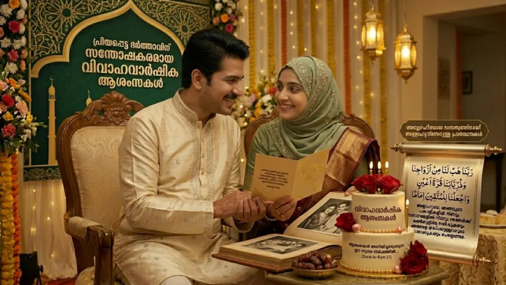 Romantic Islamic Anniversary Wishes for Husband in Malayalam