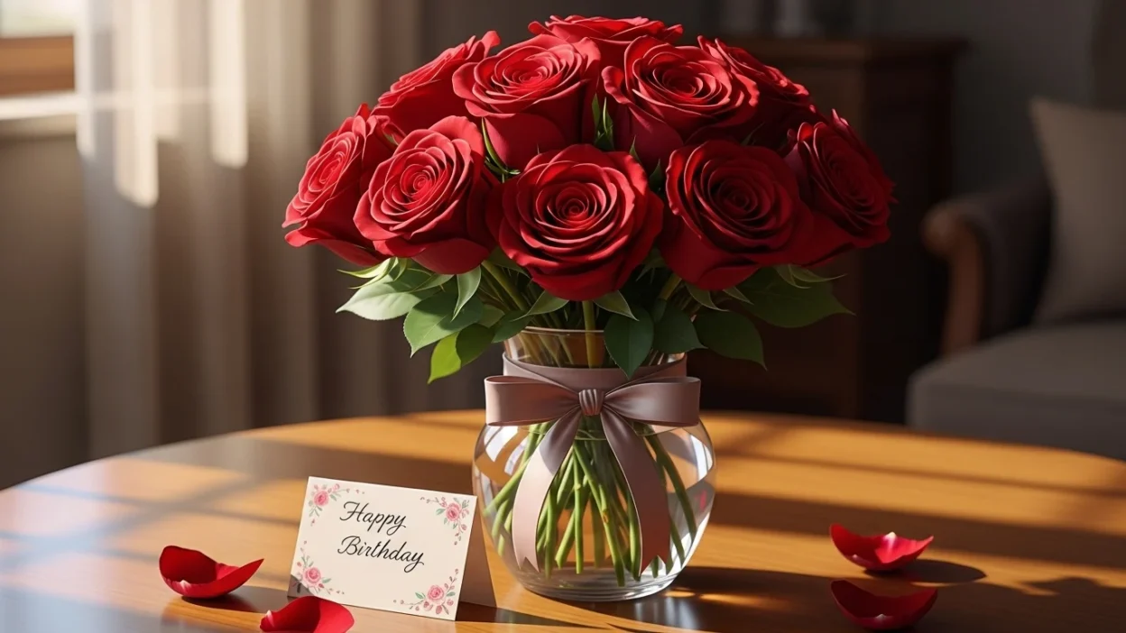 birthday wishes with roses