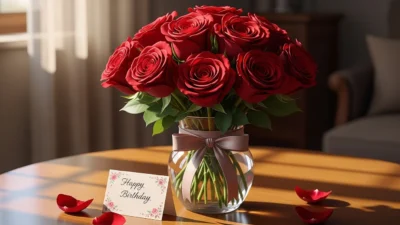 birthday wishes with roses