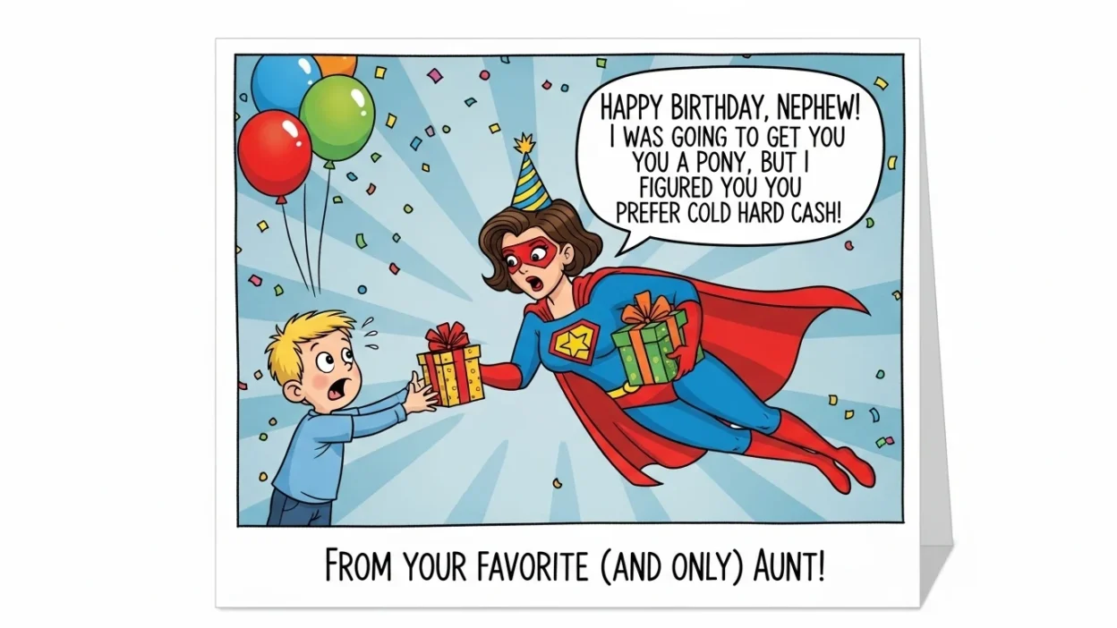 funny birthday wishes for nephew from aunt