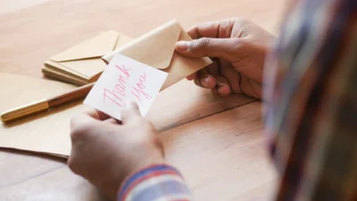 thank you note card