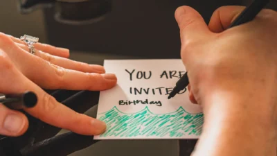 writing birthday card