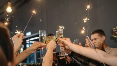 friends celebrating toast
