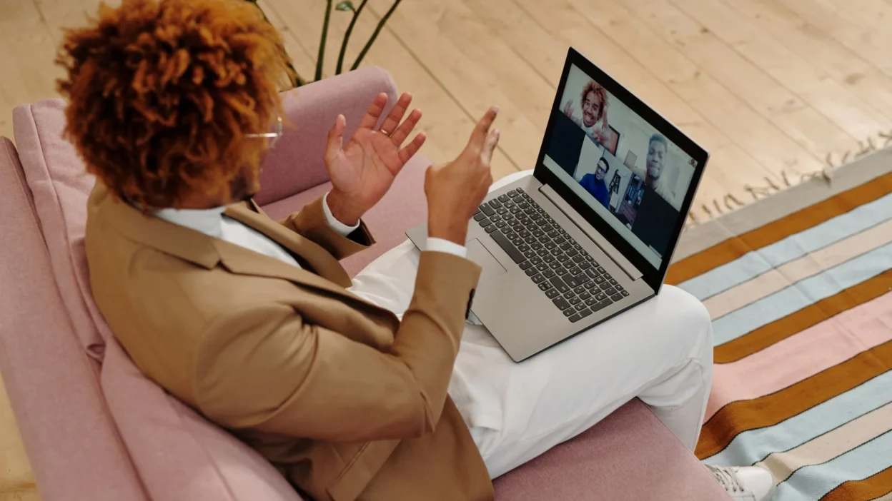 video call laptop home