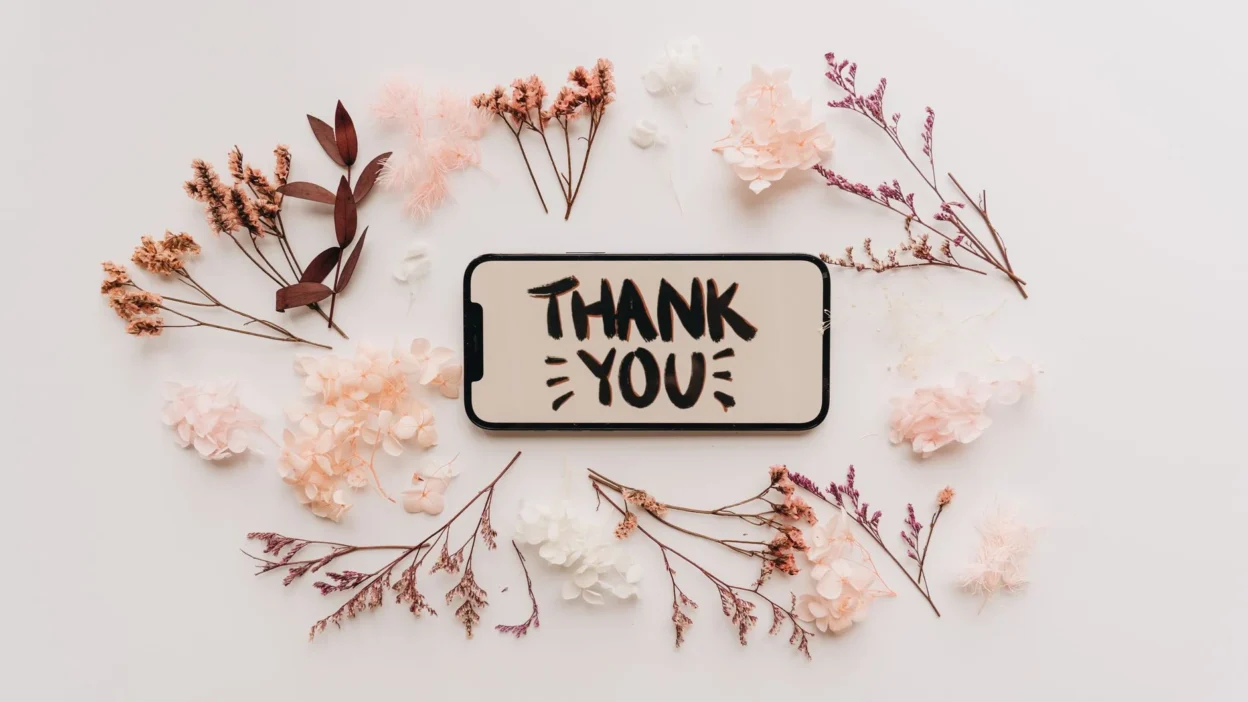 thank you flowers note
