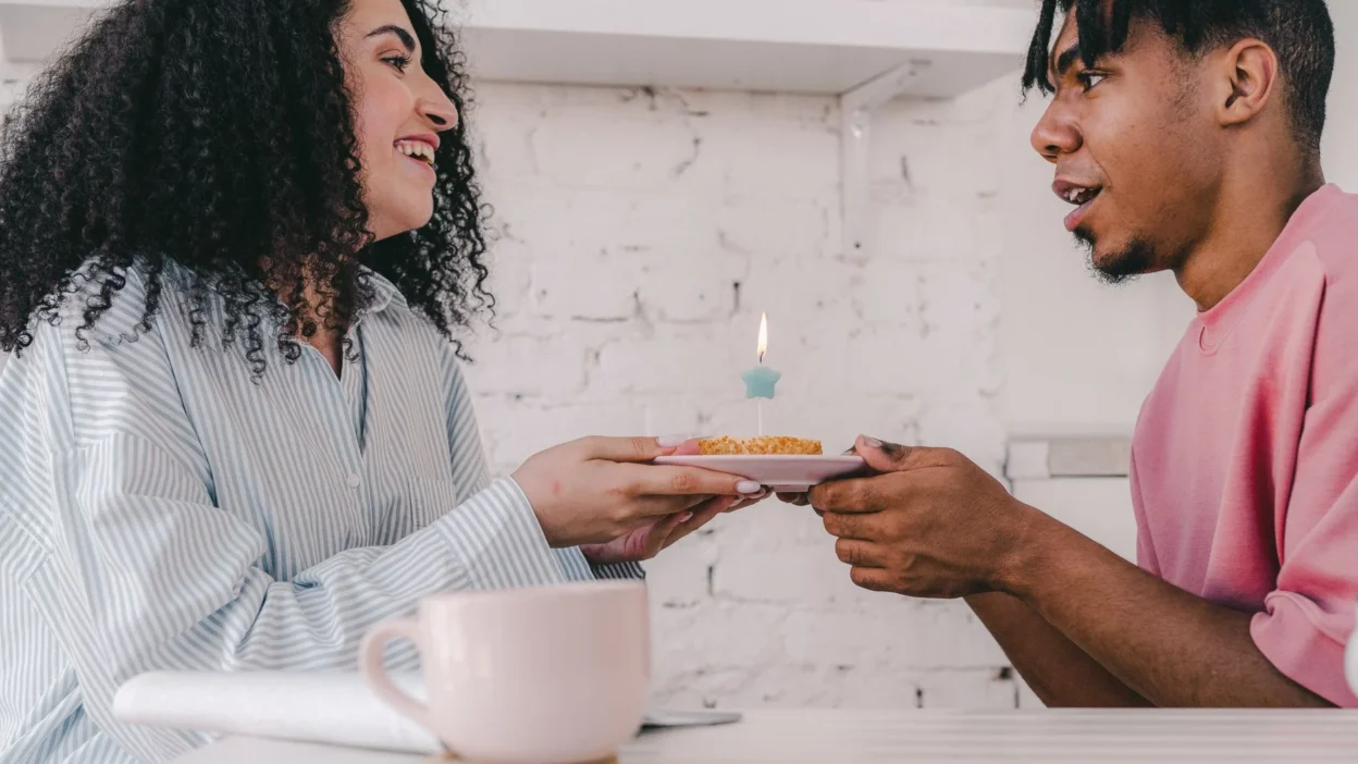 young couple birthday celebration